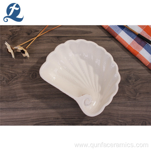 High Quality Scallop Shaped Dish Ceramic Soup Plate